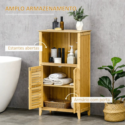 Armário Pandi em Bambú com Portas em Ripas - Design Natura