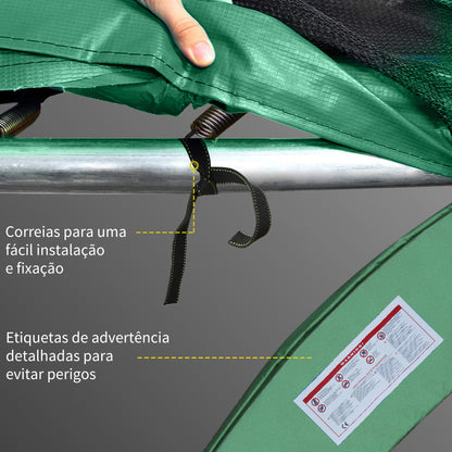 HOMCOM Cobertura de Proteção Ø244 cm de Borda de Trampolim Espuma de Proteção para Trampolim para Exterior Verde