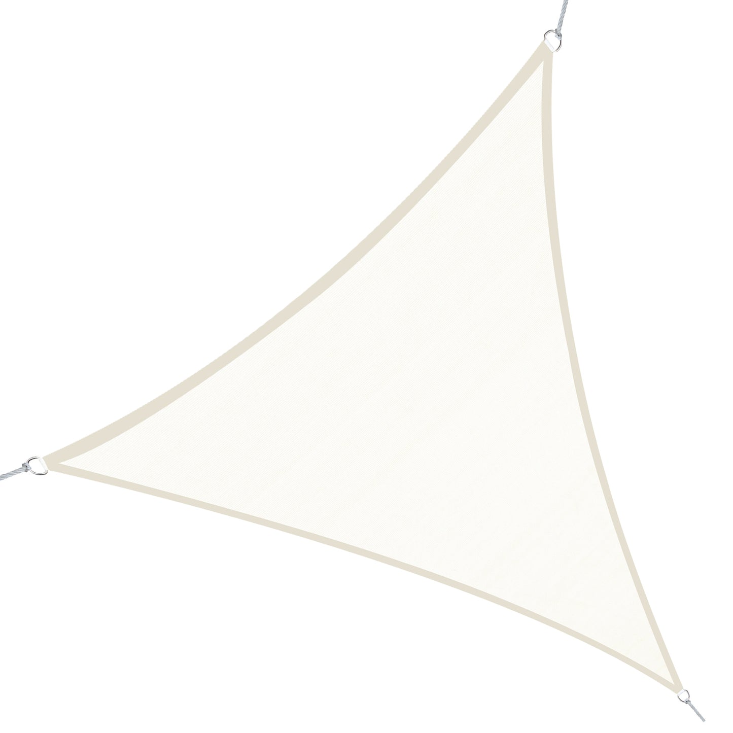 Outsunny Vela de Sombra Triangular 6x6x6 m Toldo Vela de Poliéster com Proteção UV Aneis em Forma de D e Cordas para Jardim Pátio Piscina Creme