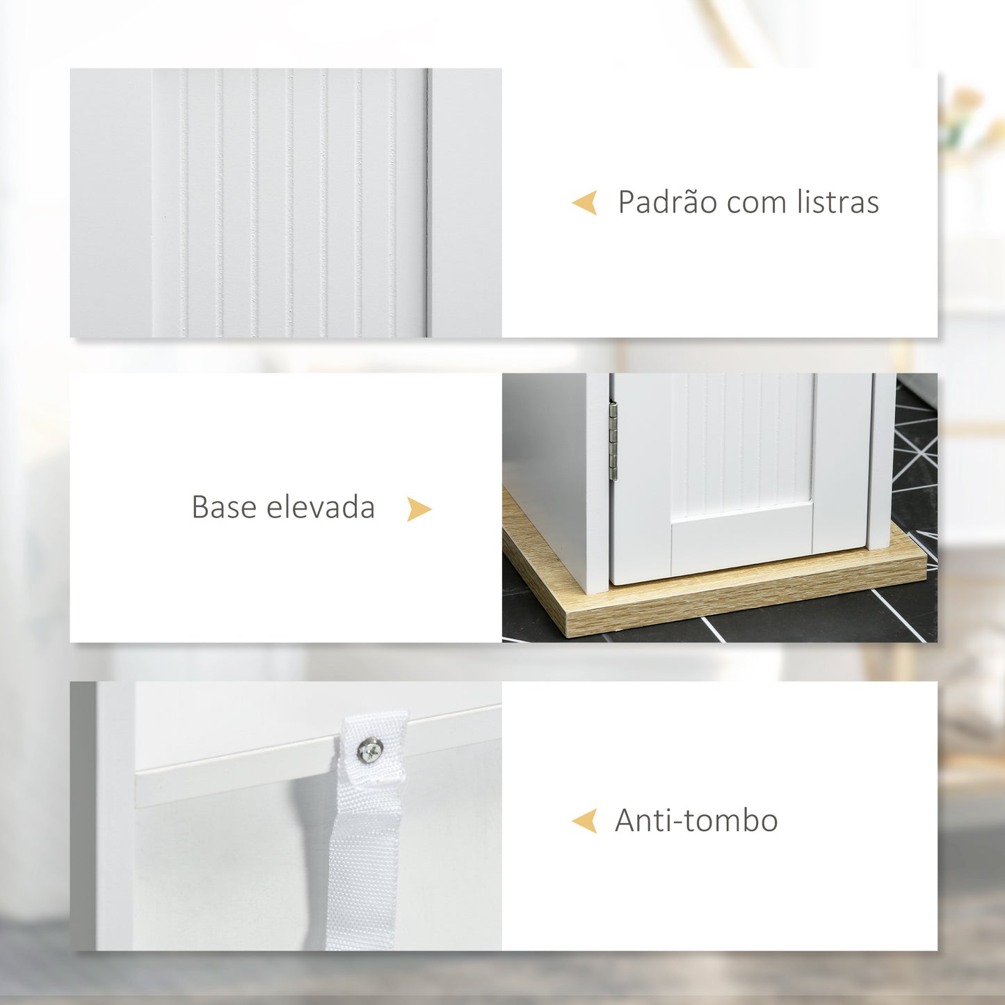 kleankin Armário Casa de Banho Armário Auxiliar Casa de Banho com Prateleiras Ajustáveis e Suporte para Papel Higiénico 20x20x80 cm Branco