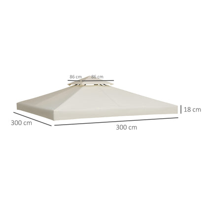 Outsunny Toldo de Substituição 3x3m para Pérgolas Toldo de Substituição de Pérgolas de Jardim Creme