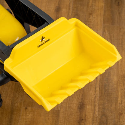 Trator a Pedais para Crianças acima de 3 Anos Trator Infantil com Reboque e Pá Escavadora Carga Máxima 35 kg 167x41x52 cm Amarelo e Preto