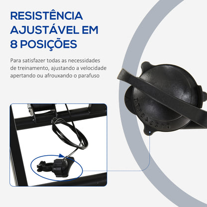 HOMCOM Rolo de Bicicleta Dobrável com Resistência Magnética Ajustável de 8 Níveis para Rodas de 650C/700C ou 26-28 Polegadas para Interior 68x62,5x49 cm Preto