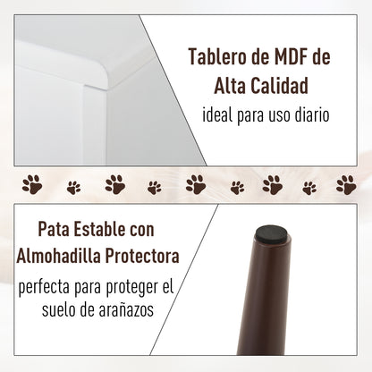 PawHut Caverna para gatos cama para animais de estimação Semi-aberto com almofada acolchoada Suave Anti derrapante projeto Elevado bonito Pelúcia Curta 49x34x49 cm Branco