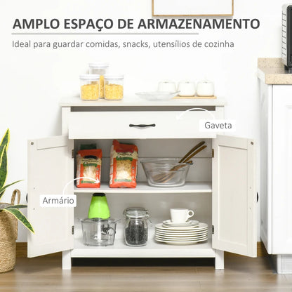 Aparador Lenga de 80 cm - Branco - Design Rústico