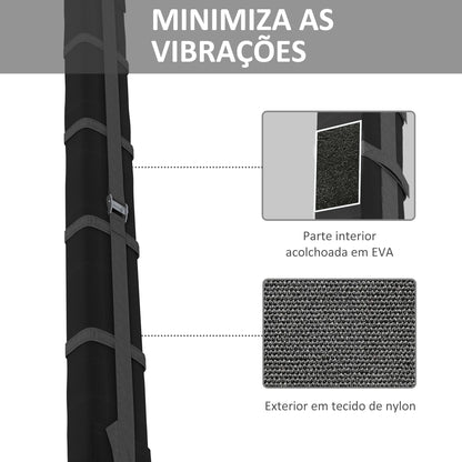 HOMCOM Barras de Tejadilho Universais para Veículos Carris de Tejadilho com Função Insuflável e Correias de Fixação 2 Peças Carga Máxima 75 kg Nylon 89x12x8 cm Preto