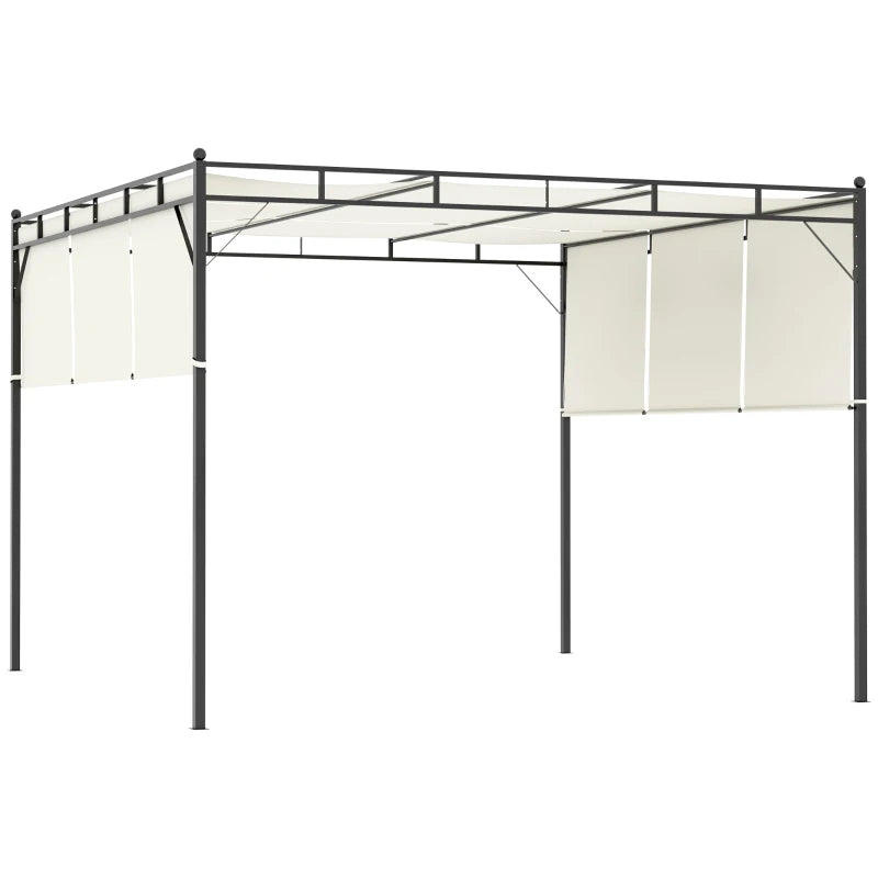 Pérgola de Jardim com Teto Retrátil em Aço - 3x3m