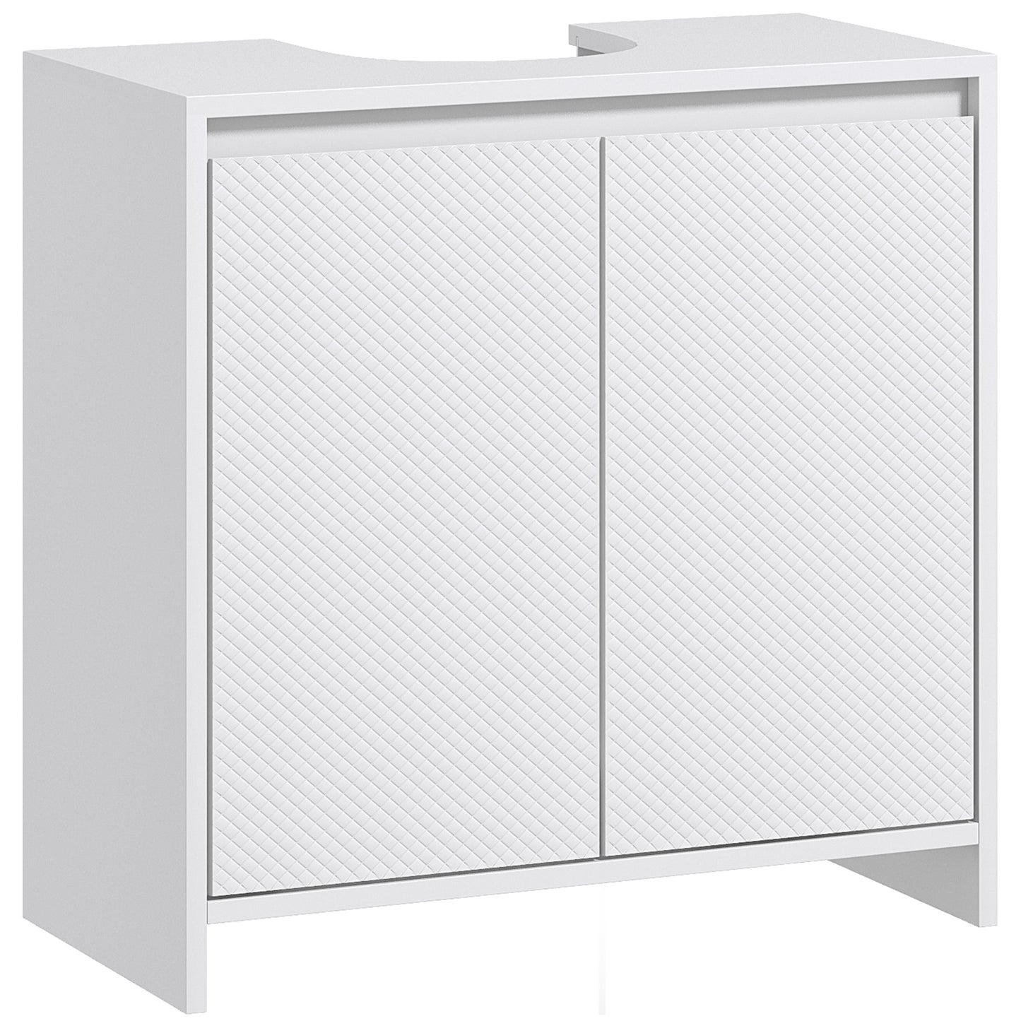 HOMCOM Móvel para Lavatório Pousar Móvel para Lavatório Moderno com Prateleira Anti-Tombo Carga 40 kg 60x30x60 cm Branco