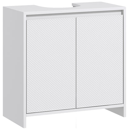 HOMCOM Móvel para Lavatório Pousar Móvel para Lavatório Moderno com Prateleira Anti-Tombo Carga 40 kg 60x30x60 cm Branco