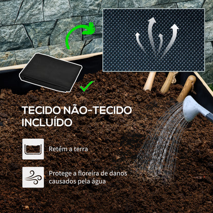 Outsunny Floreira de Madeira com Rodas Floreira de Jardim para Cultivo com Orifícios de Drenagem e Tecido não Tecido para Cultivos de Flores Plantas em Exterior Varanda 89x48x47 cm Madeira