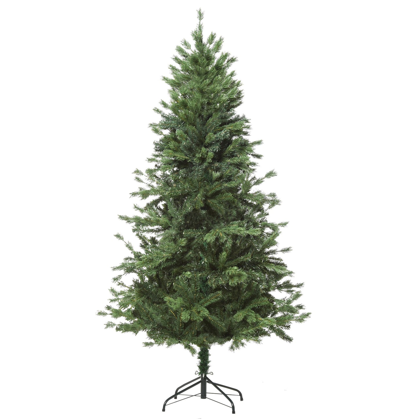 HOMCOM Árvore Artificial de Natal 150cm com Base Dobrável 440 Galhos PE Tridente e PVC Individual Árvore de Natal Decorativa Exterior Interior Ø75x150cm Verde