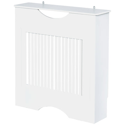 HOMCOM Cobertura Radiador 78x19x82cm Cobertura Radiador de MDF Moderno com Prateleira Carga 10kg e Dispositivo Anti Rolamento para Sala de Estar Dormitório Branco