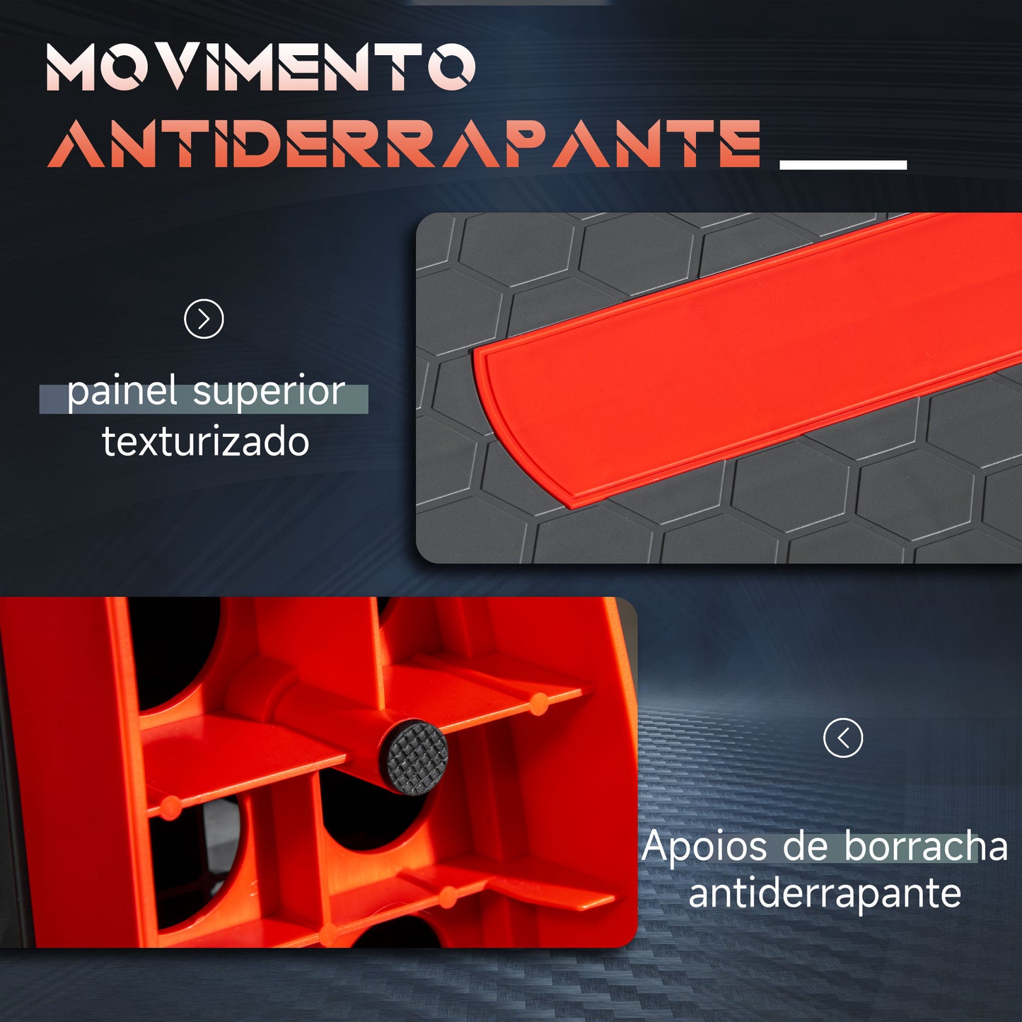 HOMCOM Plataforma Step Fitness Step de Aeróbico com Altura Ajustável de 10/15/20cm Plataforma de Exercício em Casa Ginásio Oficina Carga 150kg 78x28x20cm Vermelho e Cinza