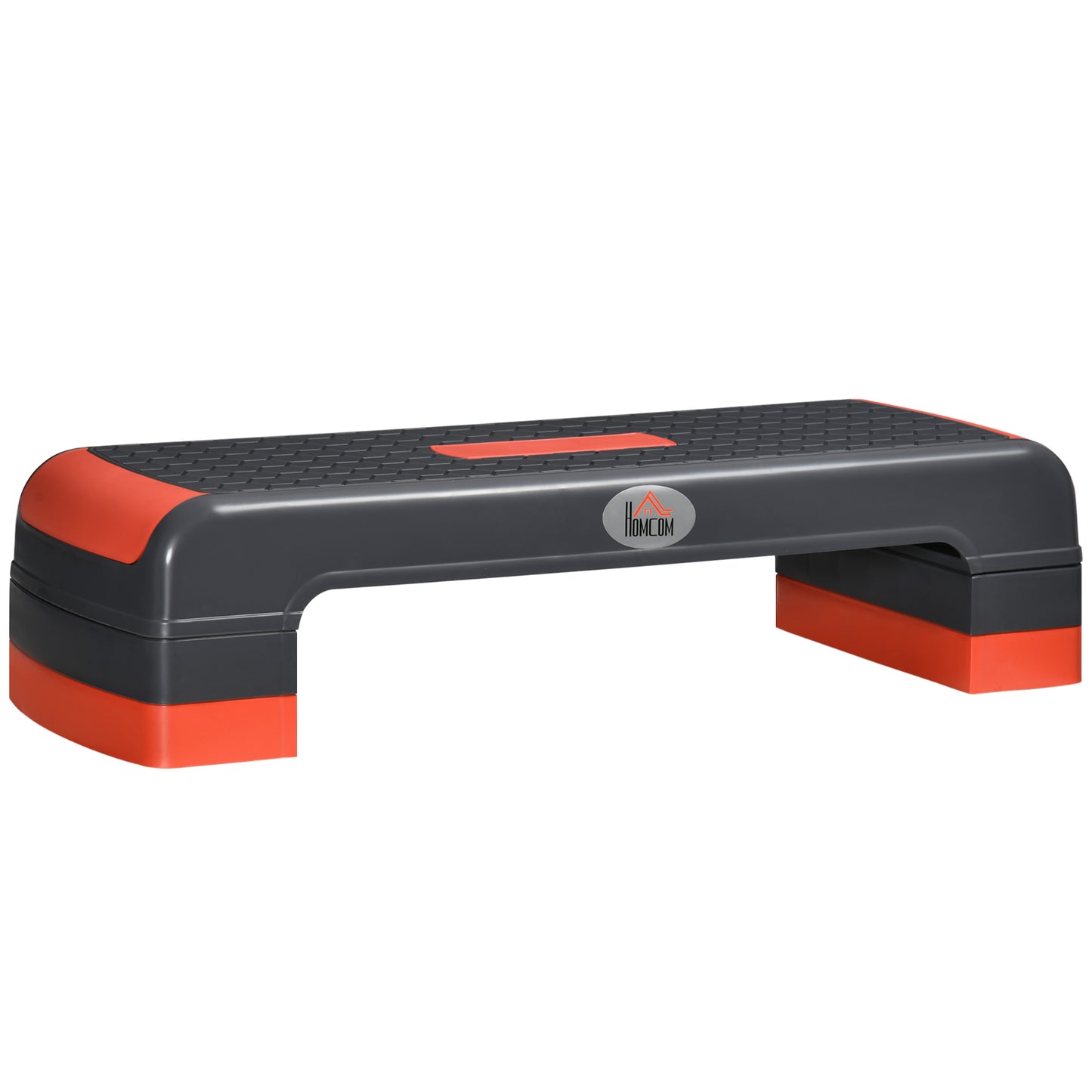 HOMCOM Plataforma Step Fitness Step de Aeróbico com Altura Ajustável de 10/15/20cm Plataforma de Exercício em Casa Ginásio Oficina Carga 150kg 78x28x20cm Vermelho e Cinza