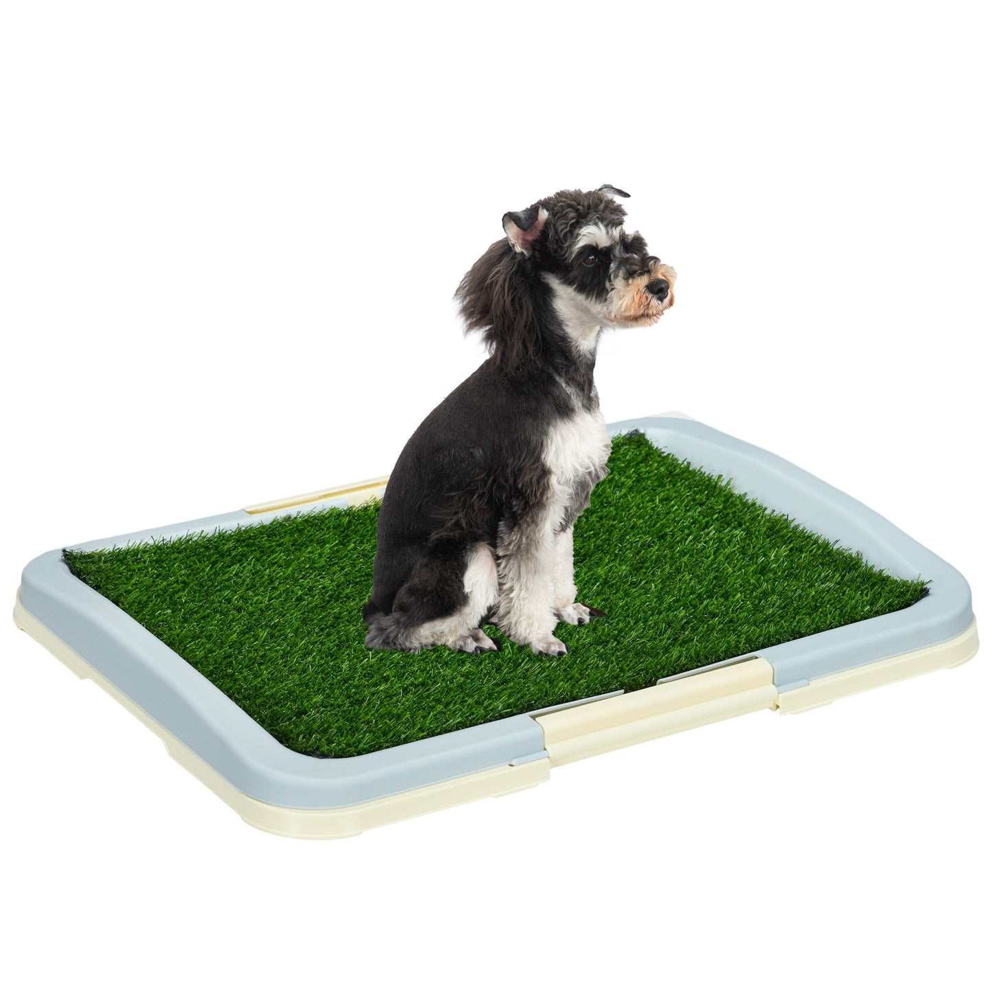 PawHut Sanita para Cães com Relva Artificial Grade e Bandeja Desmontável para Adestramento de Cães em Exterior e Interior 63x48,5x6 cm Multicor