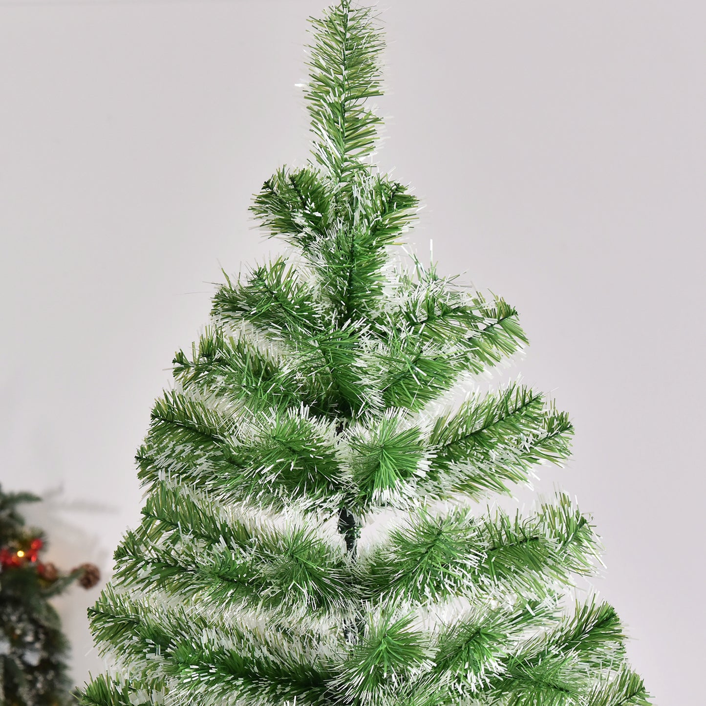 HOMCOM Árvore de Natal Artificial 210cm com 968 Ramos e Suporte de Metal Árvore de Natal para Decoração de Interior Sala de Estar Festas Ø100x210 cm Verde