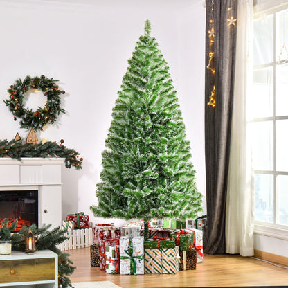 HOMCOM Árvore de Natal Artificial 210cm com 968 Ramos e Suporte de Metal Árvore de Natal para Decoração de Interior Sala de Estar Festas Ø100x210 cm Verde