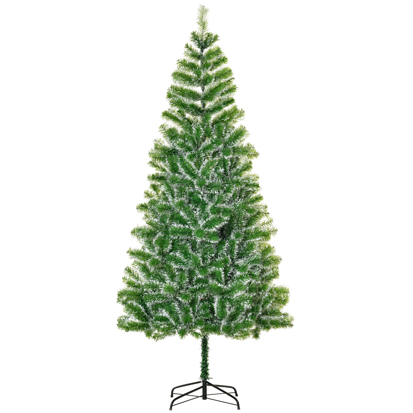 HOMCOM Árvore de Natal Artificial 210cm com 968 Ramos e Suporte de Metal Árvore de Natal para Decoração de Interior Sala de Estar Festas Ø100x210 cm Verde