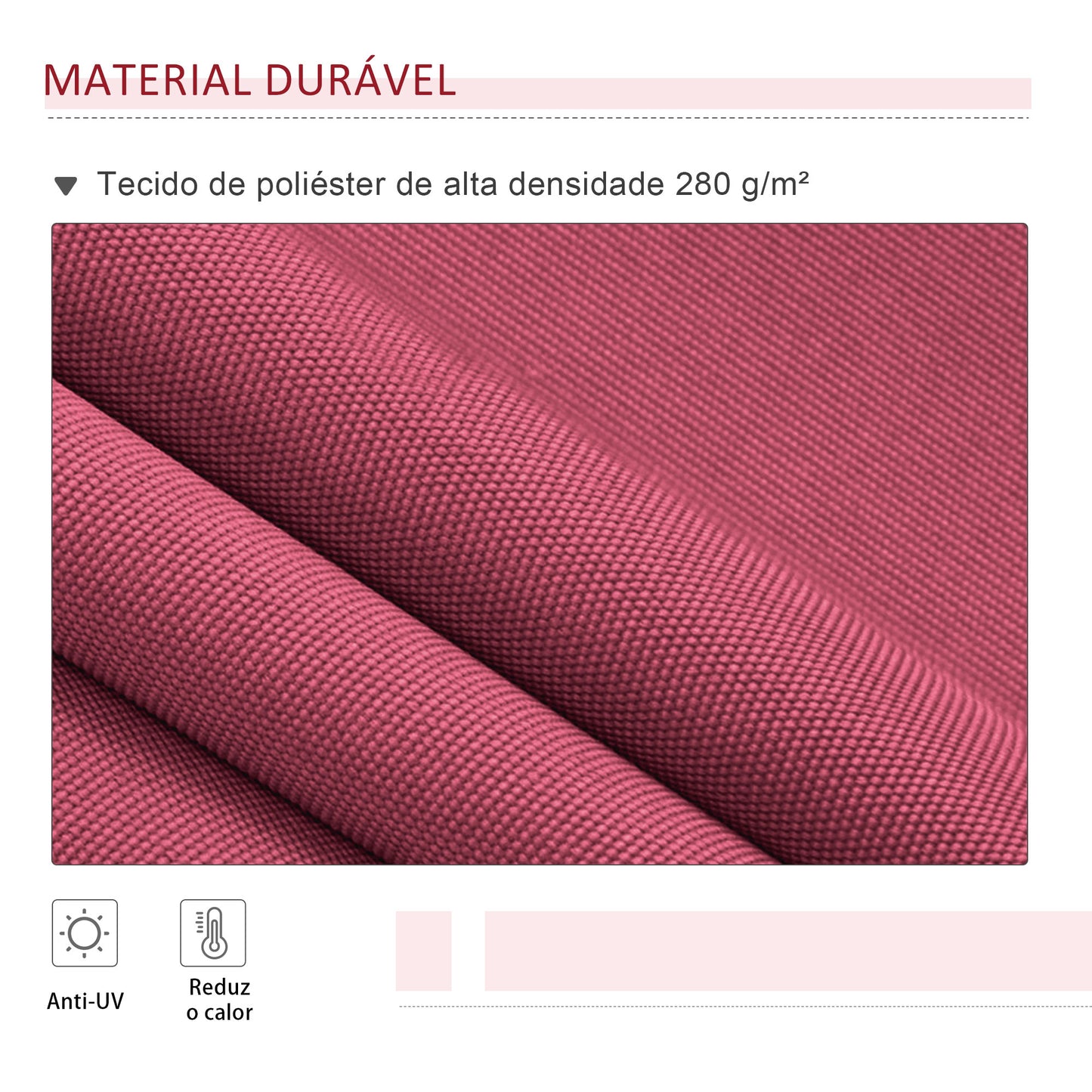 Outsunny Toldo Manual 395x245 cm Toldo de Varanda Pátio com Manivela de Alumínio e Tecido de Poliéster 280 g/m² Vinho