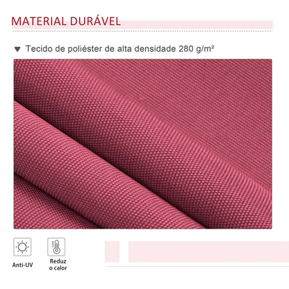 Outsunny Toldo Manual 395x245 cm Toldo de Varanda Pátio com Manivela de Alumínio e Tecido de Poliéster 280 g/m² Vinho