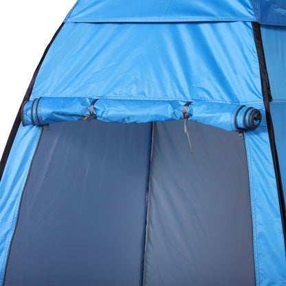 Outsunny Barraca de vestir dobrável Tenda para Duche Portátil com Cobertura Praia e Montanha 120x120x190 cm Azul