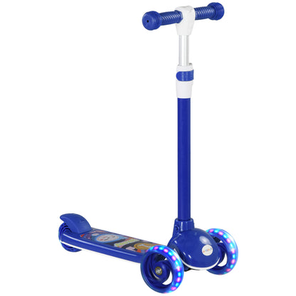 AIYPLAY Trotinete para Crianças de 2-6 Anos Trotinete Infantil Dobrável Trotinete com 3 Rodas LED Altura Ajustável Carga 25 kg 52x29x63-76 cm Azul