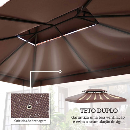 Toldo de Substituição 4x3 m para Pérgola de Jardim – Dupla Camada, Respirável e com 10 Orifícios de Drenagem