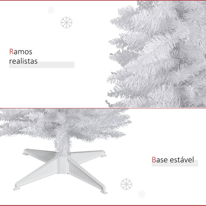 HOMCOM Árvore de Natal Artificial 180cm Ignífugo com 390 Ramos de PVC e Suporte de Metal Decoração de Natal para Interiores Fácil de Montar Verde