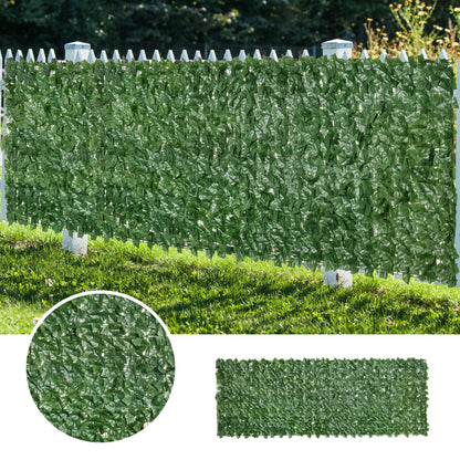 Outsunny Vedação Artificial em Rolo 3m Vedação de Privacidade para Balcão Jardim Exterior Planta Decorativa de Parede PE Verde