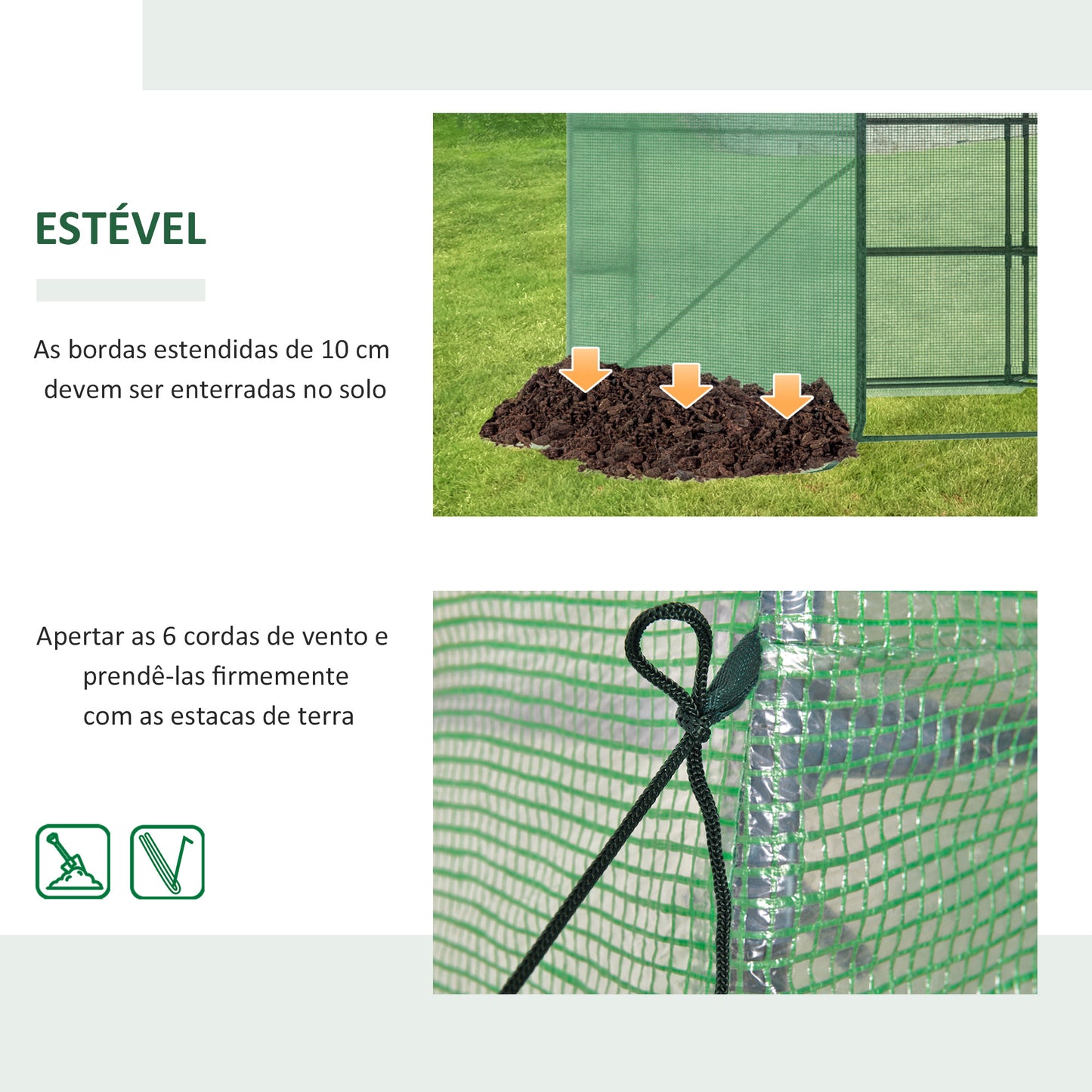 Outsunny Estufa de Jardim Hexágono 194x194x215cm Estufa com 6 Prateleiras Porta Enrolável e Estrutura de Aço Galvanizado para Cultivos de Plantas Vasos de Flores Verde