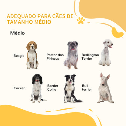 PawHut Barreira para Cães de Aço Barreira de Segurança para Animais de Estimação Dobrável de 3 Painéis Duplo Fechamento e Função de Bloqueio Auxiliar para Porta Escada 206x90 cm Preto