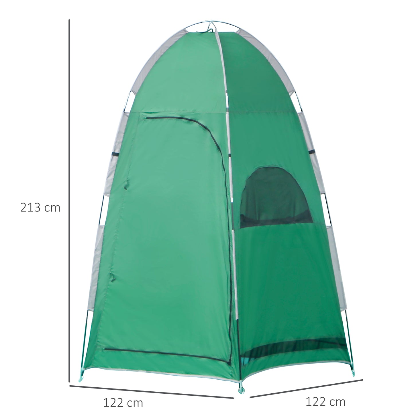 Outsunny Tenda de Duche Portátil Tenda de Privacidade Emergente 122x122x213 cm UPF30+ Trocador para Campismo Sanita Verde