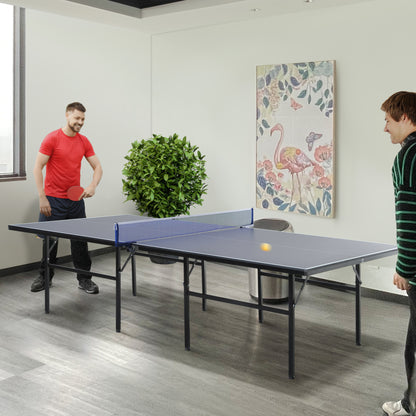 HomCom Mesa de Ping Pong Dobrável com Rede – Cor Azul – Aço e MDF – 152.5x274x76cm