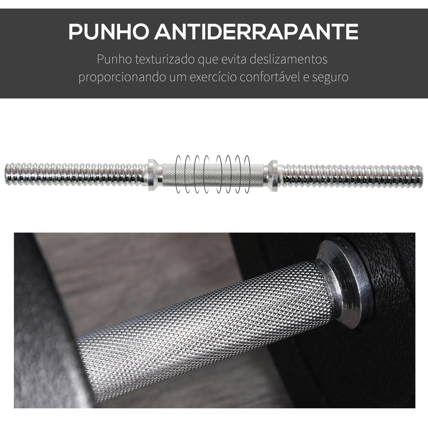 HOMCOM Conjunto de Halteres Pesos Fitness 40kg Ajustável Musculação com Barra de Aço e Discos para Ginásio Casa Preto e Prata