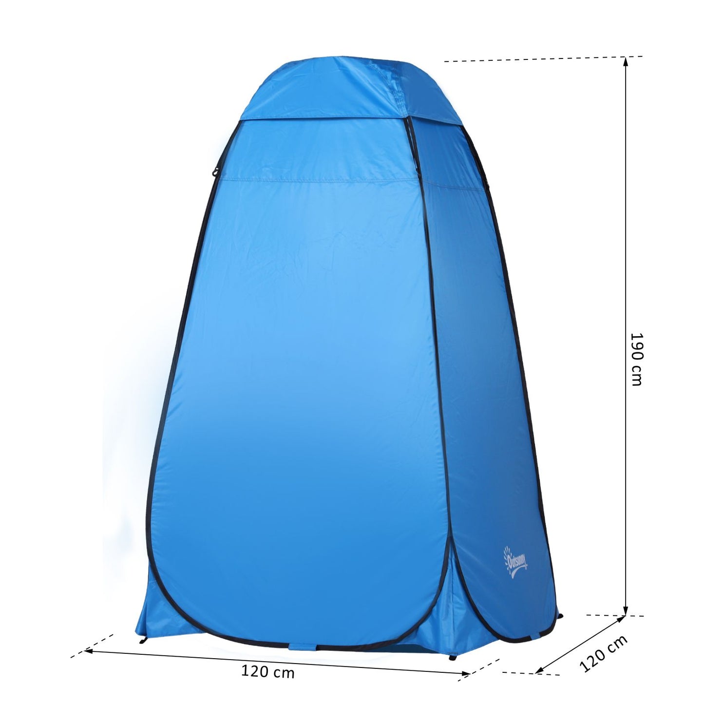 Outsunny Barraca de vestir dobrável Tenda para Duche Portátil com Cobertura Praia e Montanha 120x120x190 cm Azul