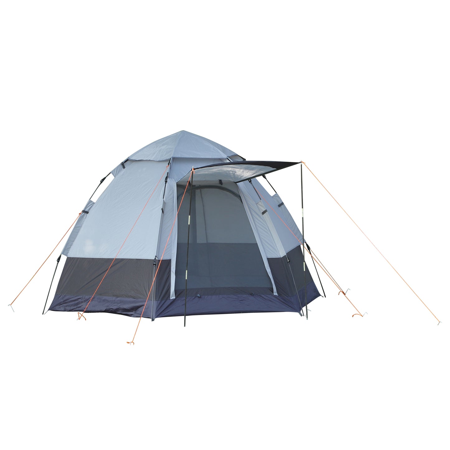 Outsunny Tenda de Campismo para 2 Pessoas Tenda de Campismo Dobrável com 2 Portas Impermeável Anti-UV E Bolsa de Transporte 260x260x150 cm Preto e Cinza