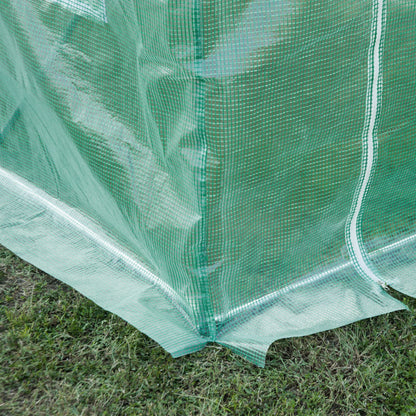 Outsunny Cobertura de Estufa com 6 Janelas e Porta para Jardim Anti-UV e Anti-envelhecimento PE 300x200x200 cm Verde