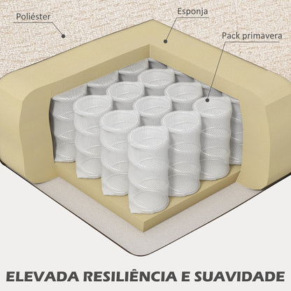 HOMCOM Sofá de 2 Lugares Estofado em Veludo Sofá de Sala de Estar Moderno com Apoio para os Braços e Pés de Madeira Carga 240 kg para Dormitório Escritório 114x71x82 cm Beige