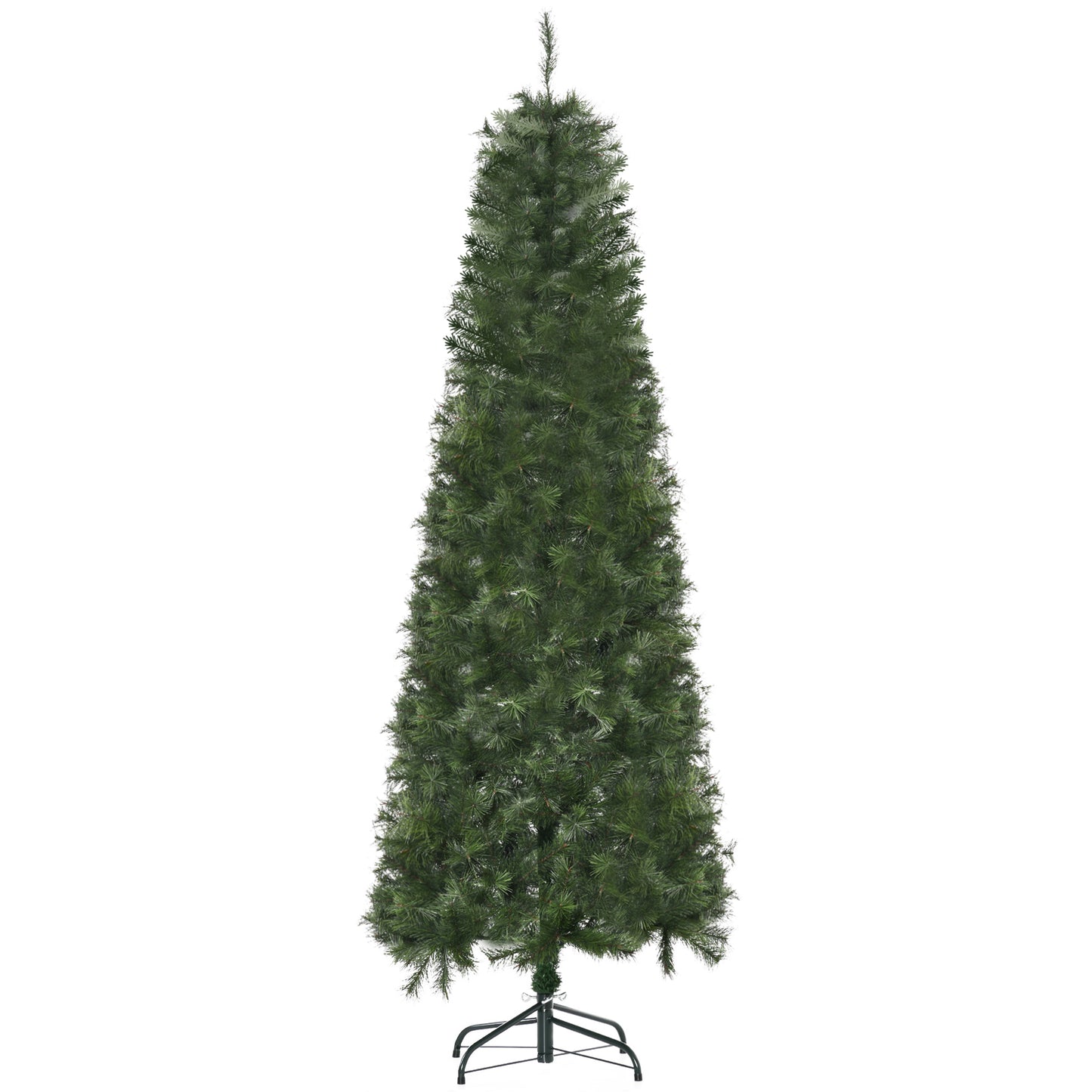 HOMCOM Árvore de Natal Artificial 180cm Ignífugo com 493 Ramos Folhas de PVC Base Dobrável e Suporte Metálico Decoração de Natal para Interiores Verde