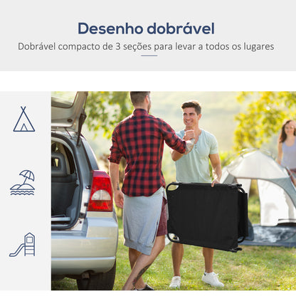 Outsunny Espreguiçadeira Dobrável com Encosto Ajustável em 4 Posições Espreguiçadeira de Jardim com Almofada Estrutura de Aço Tecido Oxford para Acampamento Praia Terraço 190x56x28cm Preto