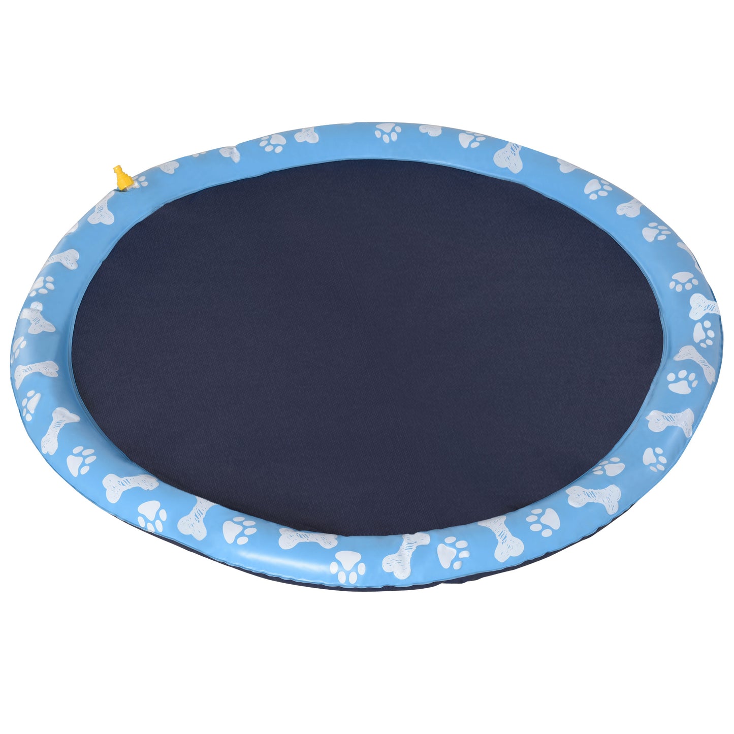 PawHut Splash Pad 170 cm Tapete Aquático para Animais de Estimação com Pulverizador de Água Piscina Portátil para Cães Azul