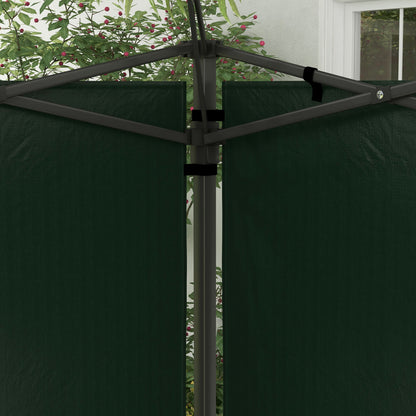 Outsunny Conjunto de 2 Paredes Laterais para Tendas de 3x3m e 3x6m Paredes Laterais para Tendas com Janelas Transparentes 293x193cm Verde Escuro