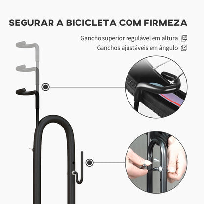 SPORTNOW Suporte para bicicletas de piso, estacionamento vertical e horizontal para bicicletas com ganchos ajustáveis para bicicletas de 6 a 28 polegadas e 700 C preto