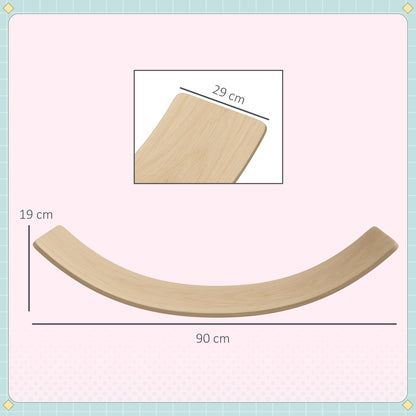 AIYAPLAY Tábua de Equilíbrio para Crianças acima de 3 Anos Tábua Curva de Madeira Carga 50 kg para Treino Sensorial Equilíbrio 90x29x19 cm Madeira