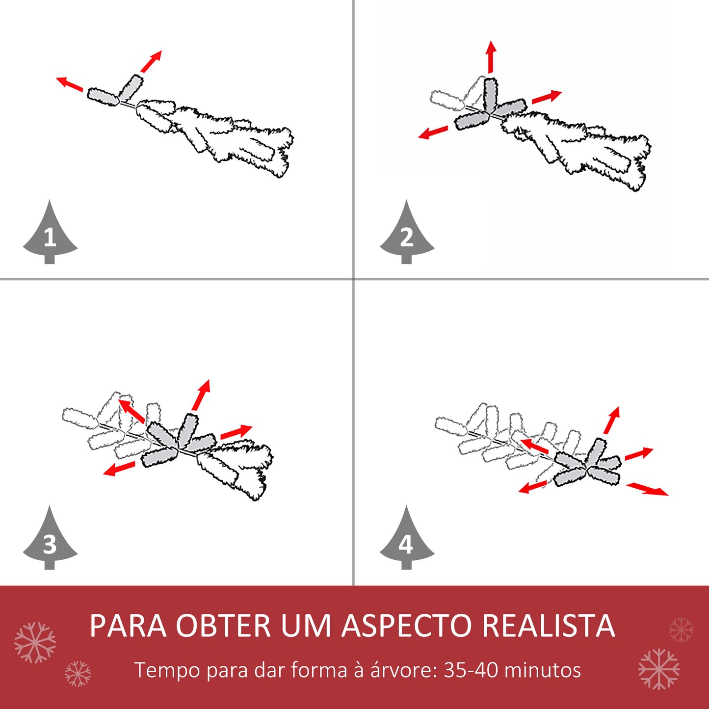 HOMCOM Árvore de Natal Ø95x210cm Neve Artificial com 784 Pontas de Ramos Ignífugos e Suporte de Aço Decoração de Natal para Interiores Verde e Branco