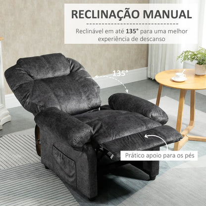 Poltrona Reclinável Gusto - Preto - Design Moderno