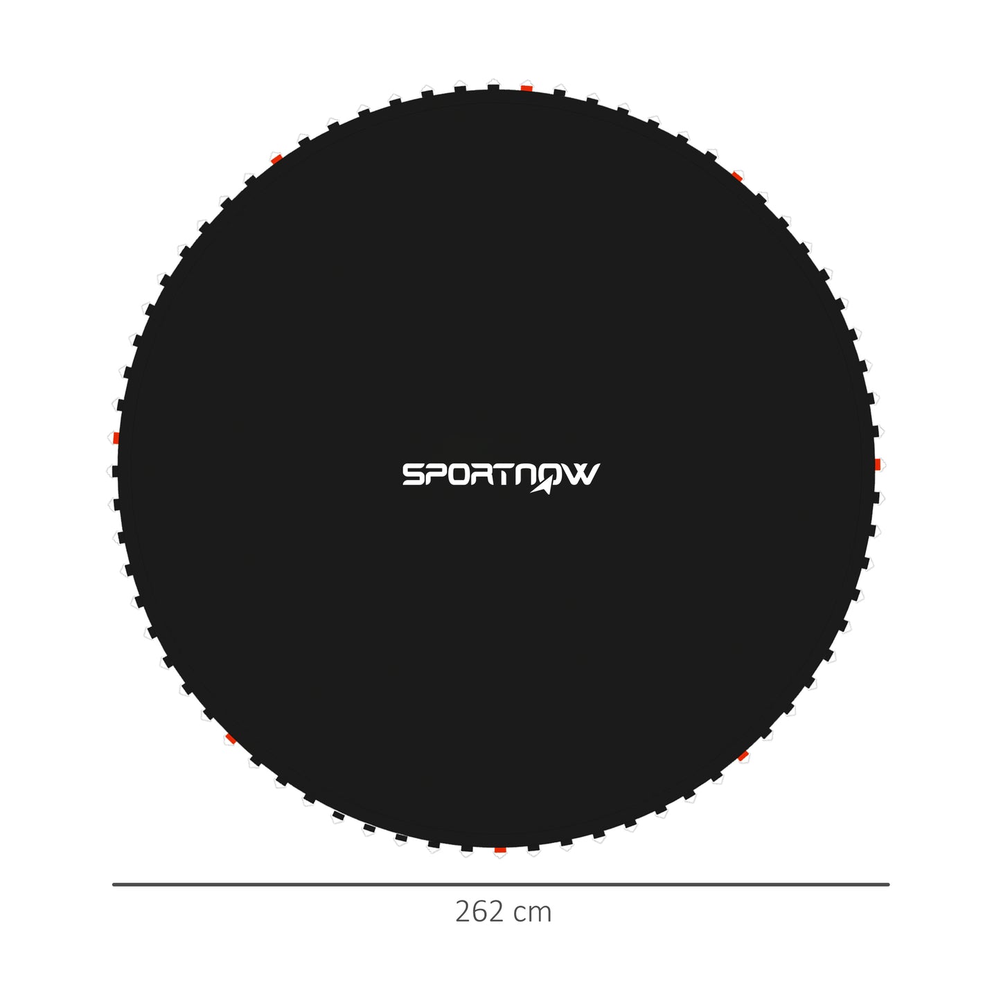 SPORTNOW Tapete de Substituição para Trampolim Redondo Ø262 cm Tapete para Trampolim de 10 Pés Anti-UV e 8 Filas de Costuras Preto