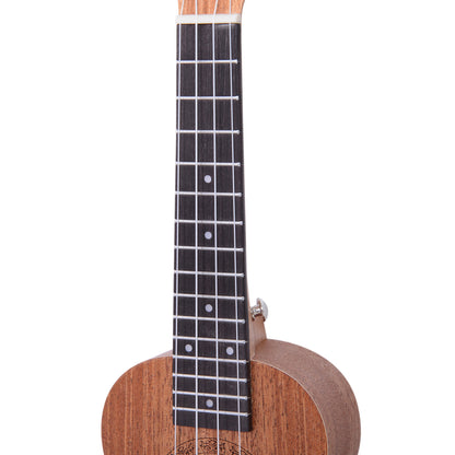 HOMCOM Ukelele 21 Polegada Ukelele Soprano de Iniciação para Iniciantes Ukelele Concerto Hawaiian Cordas Aquila Nylon Material Madeira 53x17.5x6.2cm