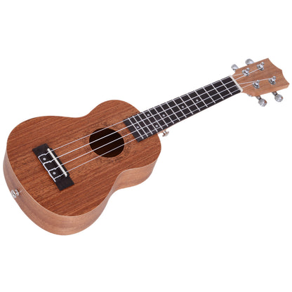 HOMCOM Ukelele 21 Polegada Ukelele Soprano de Iniciação para Iniciantes Ukelele Concerto Hawaiian Cordas Aquila Nylon Material Madeira 53x17.5x6.2cm