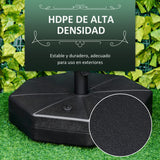 Outsunny Base para Chapéu de Sol Portátil Base para Chapéu de Sol Recarregável para Mastros de Φ3,8cm e Φ4,8cm Preto